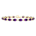 Oval Shape Gemstone & Diamond Bracelet