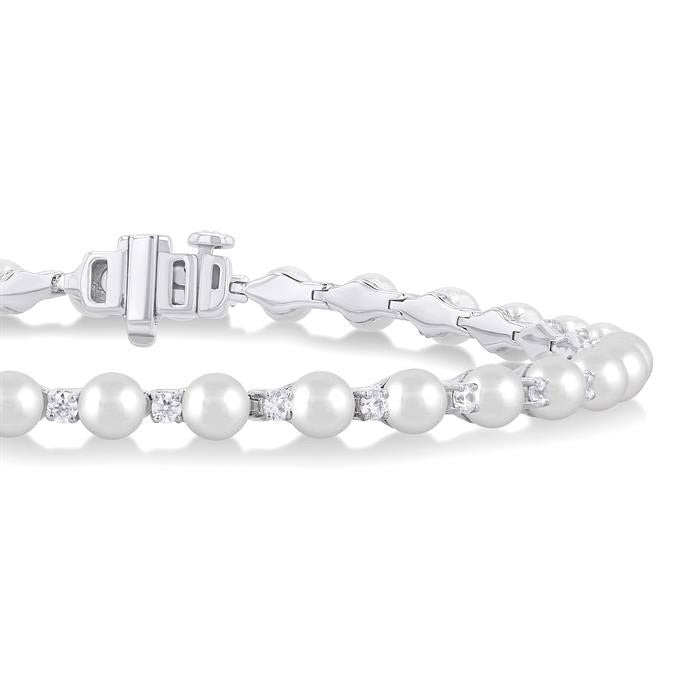 Pearl & Diamond Tennis Bracelet