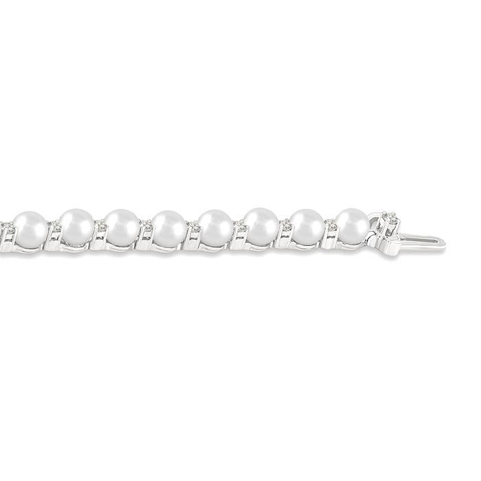 Pearl & Diamond Tennis Bracelet