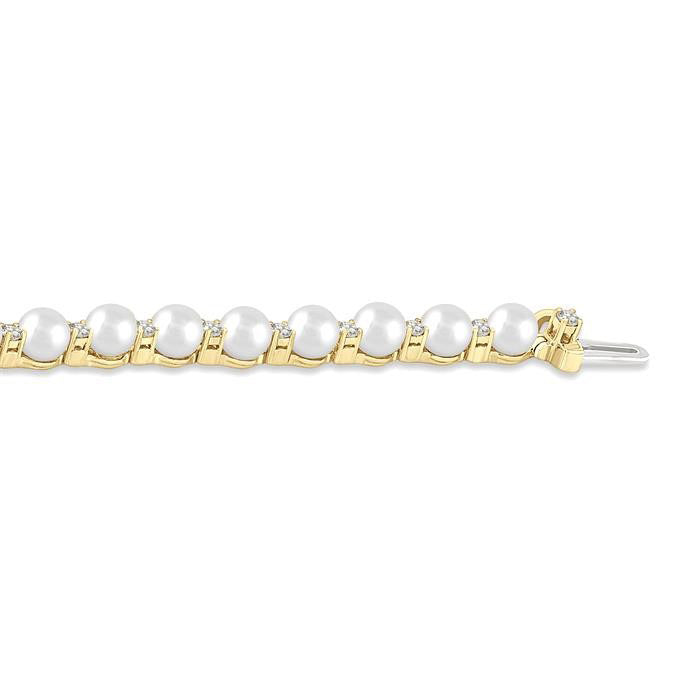 Pearl & Diamond Tennis Bracelet