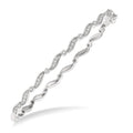 1/4 Ctw Curvy Round Cut Diamond Stackable Bangle in 14K White Gold