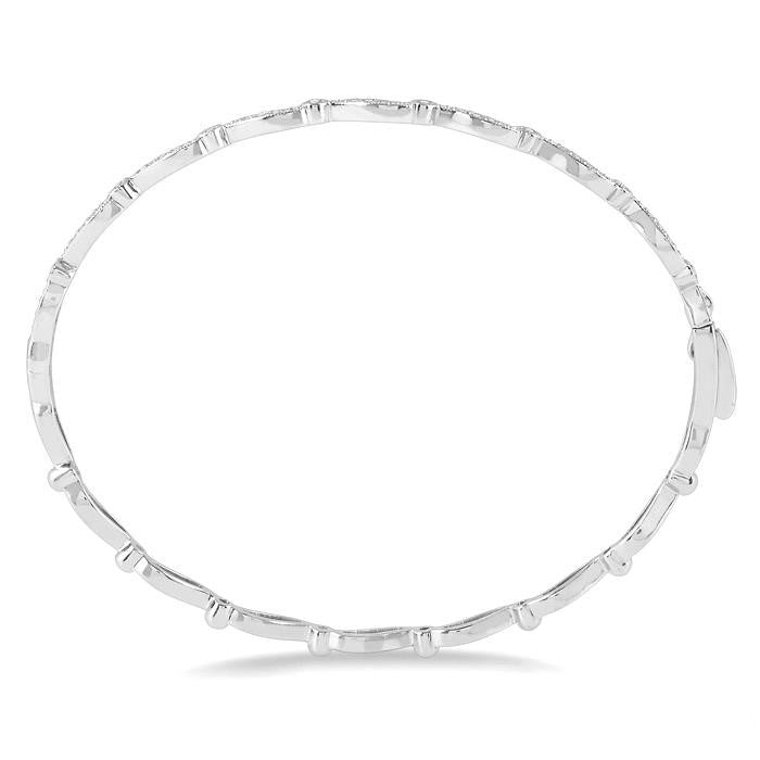 Wave Stackable Diamond Bangle