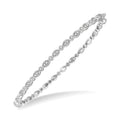1/4 Ctw Marquise Mount Round Cut Diamond Stackable Bangle in 14K White Gold