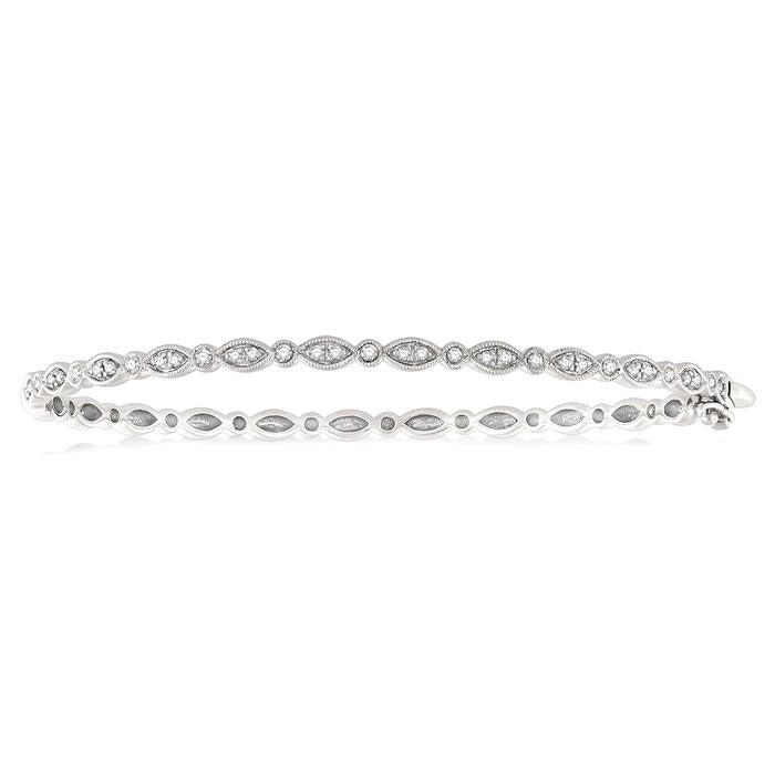 Marquise Shape Stackable Diamond Bangle