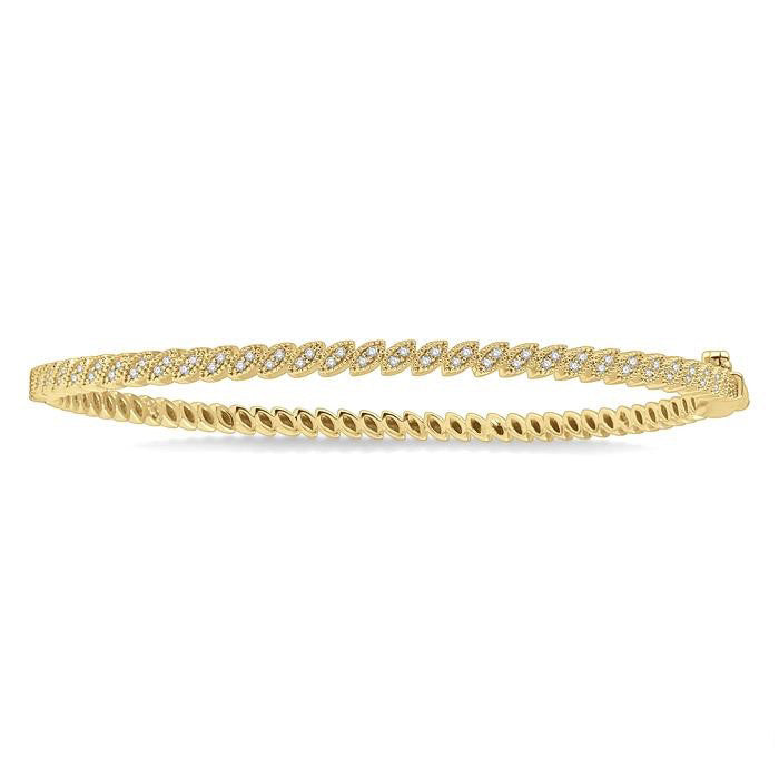 Marquise Shape Stackable Diamond Bangle