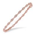 1/4 Ctw Oval Mount Round Cut Diamond Stackable Bangle in 14K Rose Gold