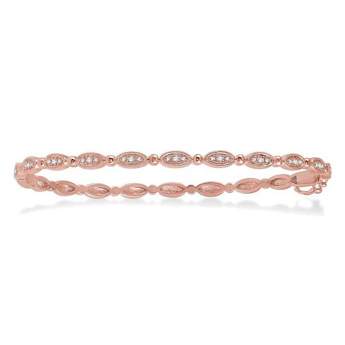 Oval Shape Stackable Diamond Bangle