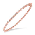 1/3 Ctw Twisted Vine Round Cut Diamond Stackable Bangle in 14K Rose Gold