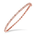 1/3 Ctw Baguette & Round Cut Diamond Stackable Bangle in 14K Rose Gold