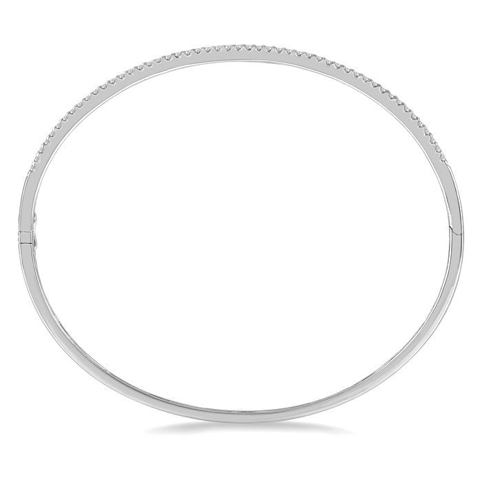 1/2 Ctw Slim Round Cut Diamond Bangle in 14K White Gold
