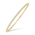 1/2 Ctw Slim Round Cut Diamond Bangle in 14K Yellow Gold