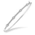 1/2 Ctw Round Cut Diamond Fashion Bangle in 14K White Gold