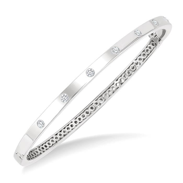 Flush Bezel Set Diamond Fashion Bangle