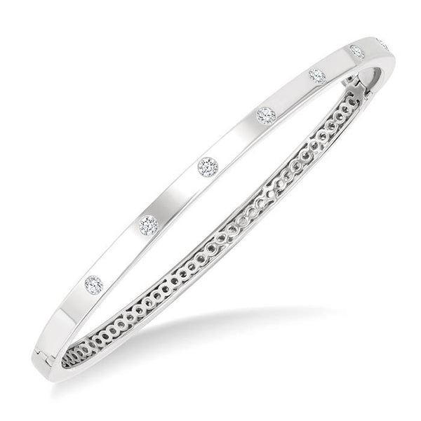 Flush Bezel Set Diamond Fashion Bangle