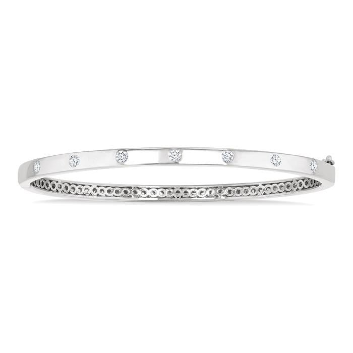 Flush Bezel Set Diamond Fashion Bangle