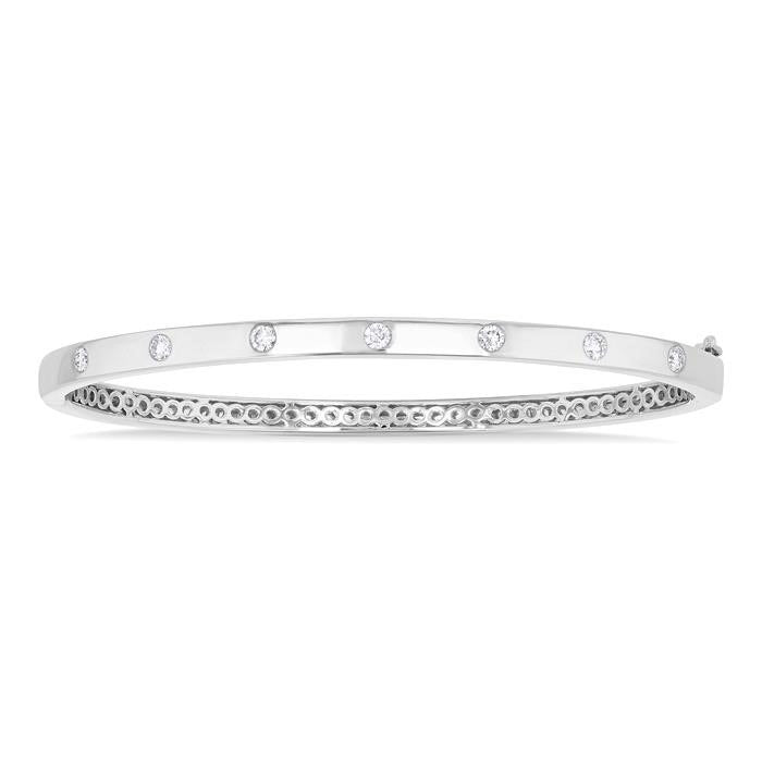 Flush Bezel Set Diamond Fashion Bangle