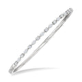 1 Ctw Marquise and Round Cut Diamond Fashion Bangle in 14K White Gold