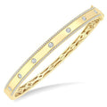 1 Ctw Flush Set Round Cut Diamond Fashion Bangle in 14K Yellow Gold