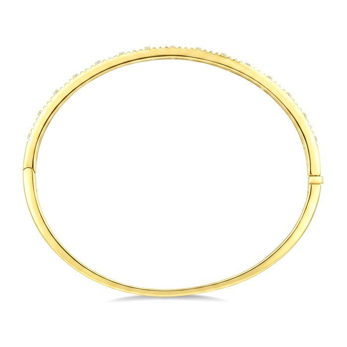 1/3 Ctw Round Cut Diamond Pirouette Bangle in 10K Yellow Gold