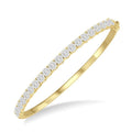 1 1/2 Ctw Circular Shine Bright Round Cut Diamond Bangle in 14K Yellow and White Gold