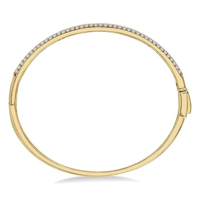 2 Ctw Round Cut Diamond Fashion Bangle in 14K Yellow Gold