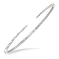 1/2 Ctw Round Cut Diamond Claw Cuff Bangle in 14K White Gold