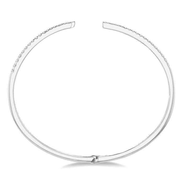 1/2 Ctw Round Cut Diamond Claw Cuff Bangle in 14K White Gold