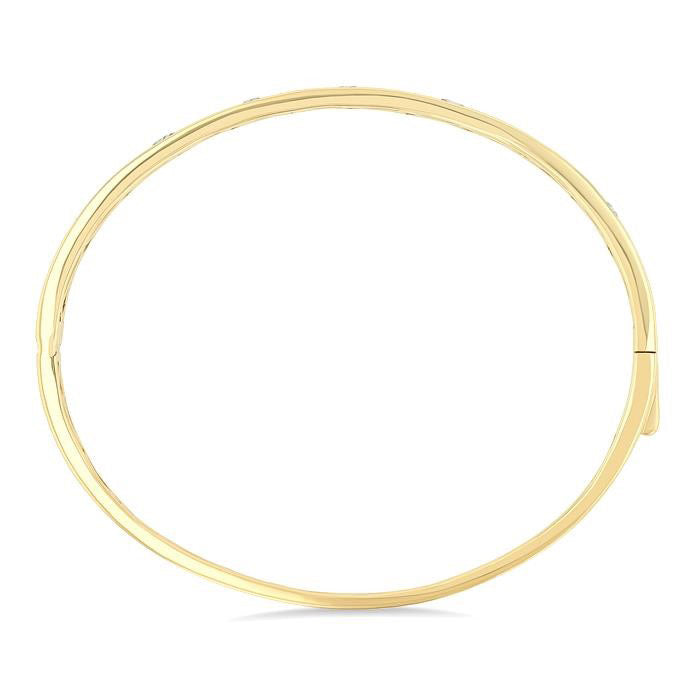 Mixed Shape Flush Bezel Set Diamond Fashion Bangle
