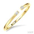 1 Ctw Octagon Cut Diamond Aeris Gold Fashion Cuff Bangle in 14K Yellow Gold