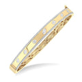 1 1/4 Ctw Flush Set Mixed Cut Diamond Fashion Bangle in 14K Yellow Gold