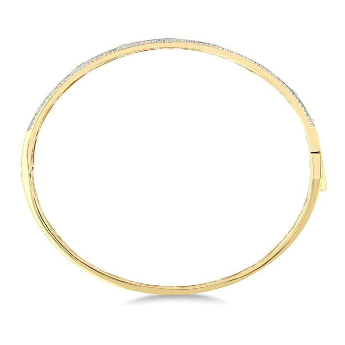 Mixed Shape Bezel Set Diamond Fashion Bangle