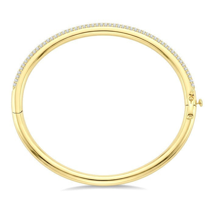 1 3/4 Ctw Pave Set Round Cut Diamond Aeris Gold Fashion Bangle in 14K Yellow Gold