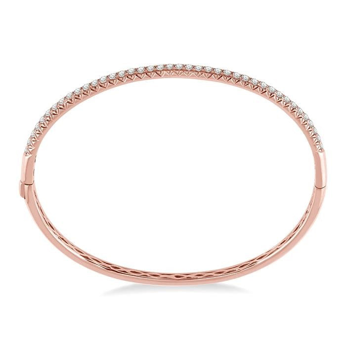 1 Ctw Round Cut Diamond Bangle in 14K Rose Gold