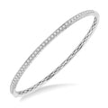1 Ctw Round Cut Diamond Stackable Bangle in 14K White Gold