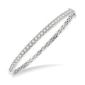 2 Ctw Round Cut Diamond Bangle in 14K White Gold