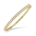 3 Ctw Round Cut Diamond Bangle in 14K Yellow Gold