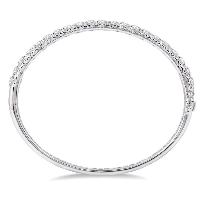 5 Ctw Round Cut Diamond Bangle in 14K White Gold