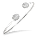5/8 Ctw Oval Shape Shine Bright Open Cuff Diamond Bangle in 14K White Gold
