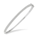 1 1/2 Ctw Round Cut Diamond Stackable Bangle in 14K White Gold