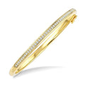 3/4 Ctw Pave Set Round Cut Diamond Aeris Gold Fashion Bangle in 14K Yellow Gold