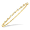 1/4 Ctw Marquise Link Round Cut Stackable Diamond Bangle in 14K Yellow Gold