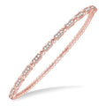 1/2 Ctw Box Link Round Cut Stackable Diamond Bangle in 14K Rose Gold