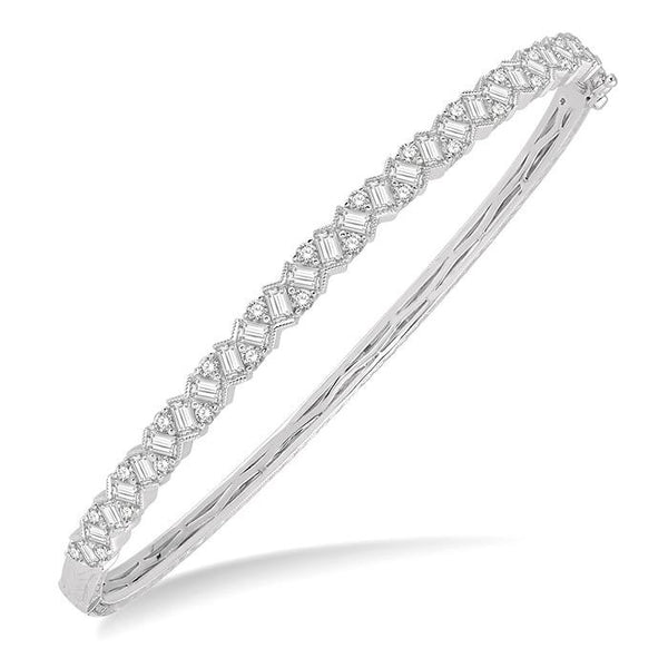 Stackable Scatter Zig-Zag Baguette Diamond Fashion Bangle