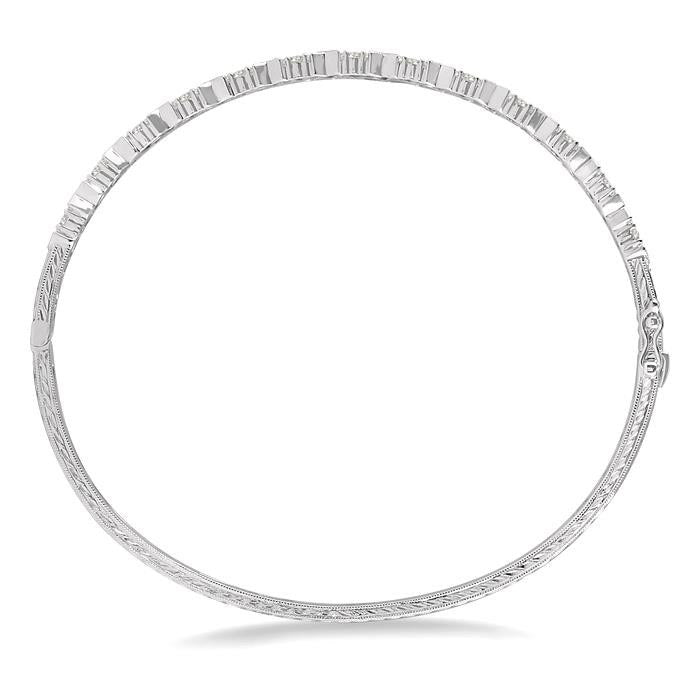 Stackable Scatter Zig-Zag Baguette Diamond Fashion Bangle