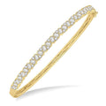 2 Ctw Zigzag Baguette and Round Cut Diamond Bangle in 14K Yellow Gold