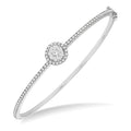 1 Ctw Circular Shine Bright Round Cut Diamond Stackable Bangle in 14K White Gold