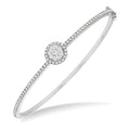 Stackable Round Shape Halo Shine Bright Essential Diamond Bangle