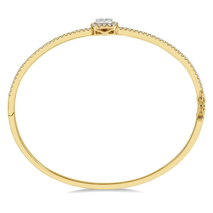 Stackable Cushion Shape Halo Shine Bright Essential Diamond Bangle
