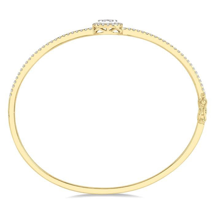 Stackable Round Shape Halo Shine Bright Essential Diamond Bangle