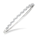 1 1/3 Ctw Marquise and Round Cut Diamond Stackable Bangle in 14K White Gold